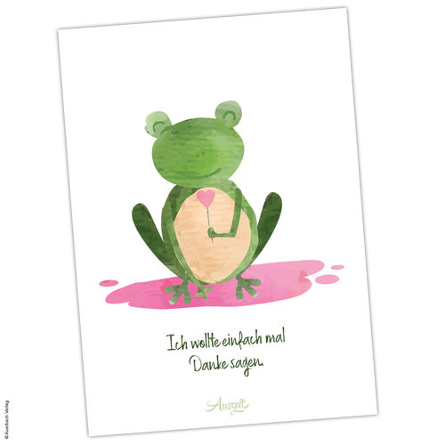 Postkarte Frosch „Danke“