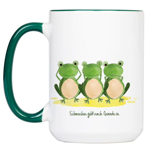 Tasse Frosch „Sinne“ (330, 340, 450 ml / mit od. ohne Spruch)