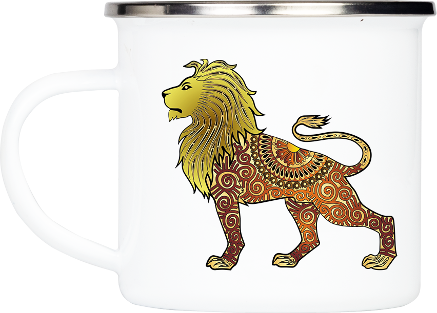 Tasse Krafttier Löwe „Kraft aus der Mitte“ (330, 340, 450 ml / mit od. ohne Spruch)