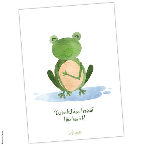 Postkarte Frosch „Suche“
