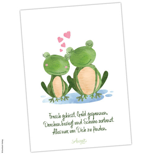 Postkarte Frosch „Verliebt“