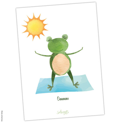 Postkarte Yoga Frosch „Ooooom“