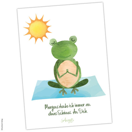 Postkarte Yoga Frosch „Etwas Schönes“