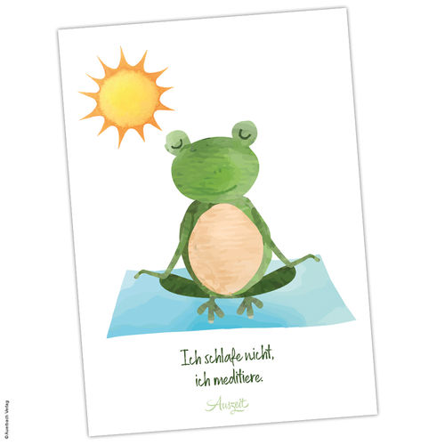 Postkarte Yoga Frosch „Meditation“