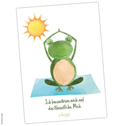 Postkarte Yoga Frosch „Das Wesentliche“
