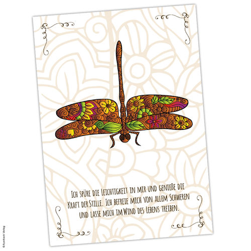 Postkarte Krafttier Libelle „Kraft der Stille“