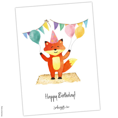 Postkarte Fuchs „Geburtstag“ #2