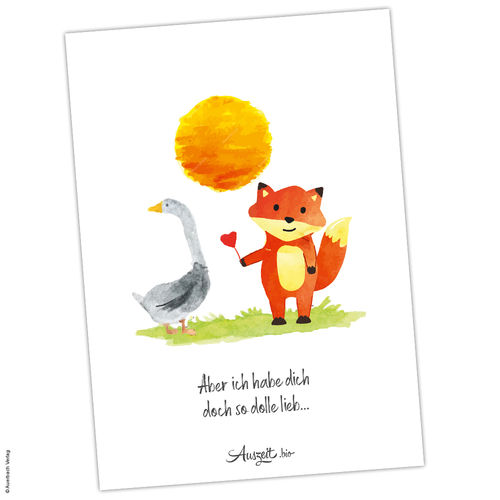 Postkarte Fuchs „Liebe“