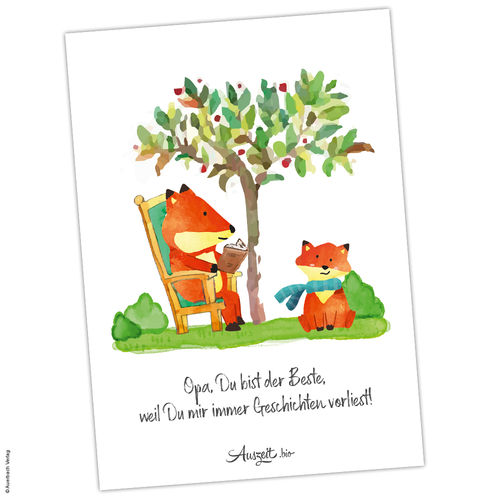 Postkarte Fuchs „Opa“