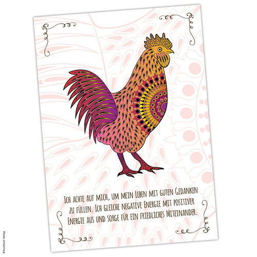 Postkarte Krafttier Huhn „Energie ausgleichen“