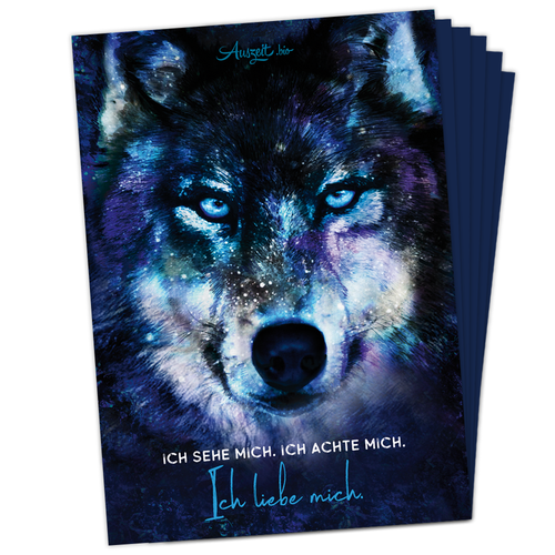 6er Set Postkarten Wolf
