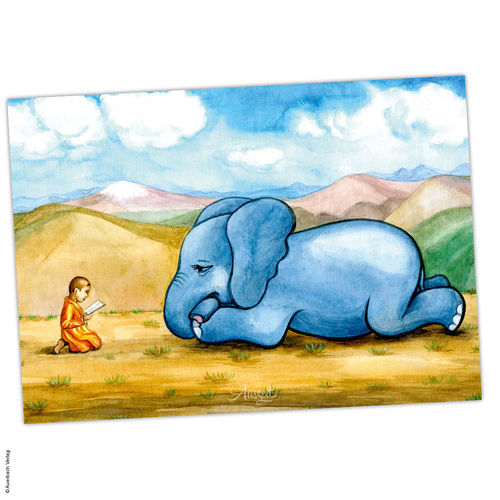 Postkarte Elli Elefant "Ich pass auf Dich auf"