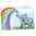 Postkarte Elli Elefant "Regenbogen"