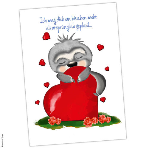 Postkarte Faultier „Liebe“
