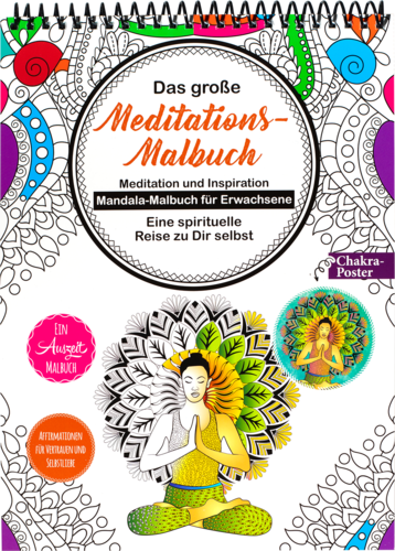 Mandala Malbuch für Erwachsene „Meditation & Inspiration“ (100 Seiten, 46 Motive) – Auszeit