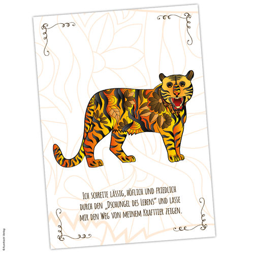 Postkarte Krafttier Tiger „Dschungel des Lebens“