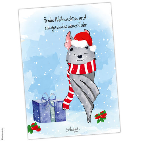 Postkarte Fledermaus „Frohe Weihnachten“