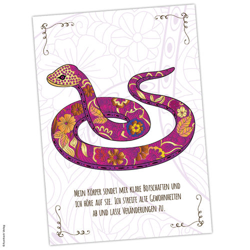 Postkarte Krafttier Schlange „Veränderung“