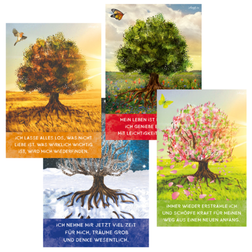 Poster Set 4 Jahreszeiten (A4 / A3 / A2) mit Affirmationen