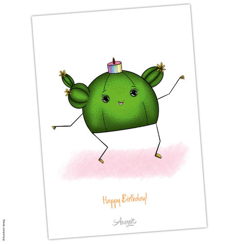 Postkarte Kaktus „Geburtstag“