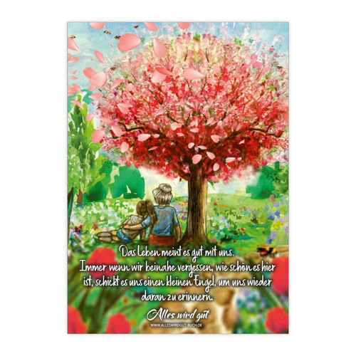 Postkarte "Alles wird gut" Kirschbaum