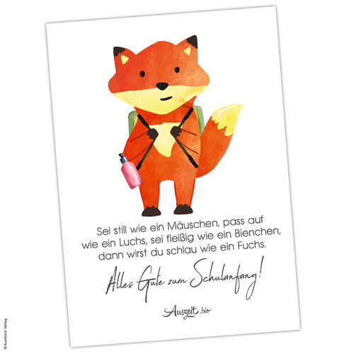 Postkarte Fuchs „Schulanfang“