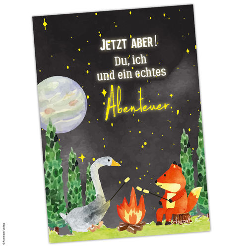 Postkarte Fuchs „Lagerfeuer“