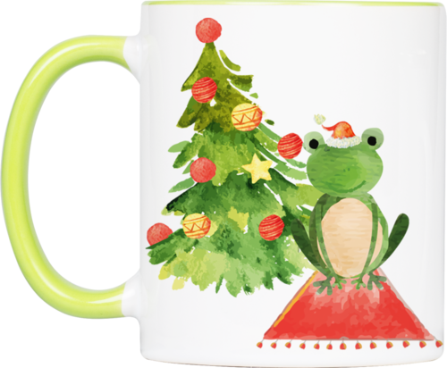 Tasse Frosch „Merry Christmas“ (330, 340, 450 ml / mit od. ohne Spruch)