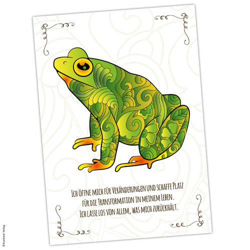 Postkarte Krafttier Frosch "Transformation"
