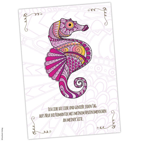 Postkarte Krafttier Seepferdchen "Liebe & Romantik"